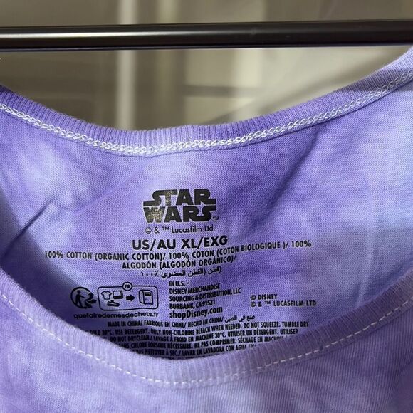 NWT 2pc set Star Wars Purple Tie-Dye Tank Top size XL, Biker Shorts size L - Picture 2 of 8